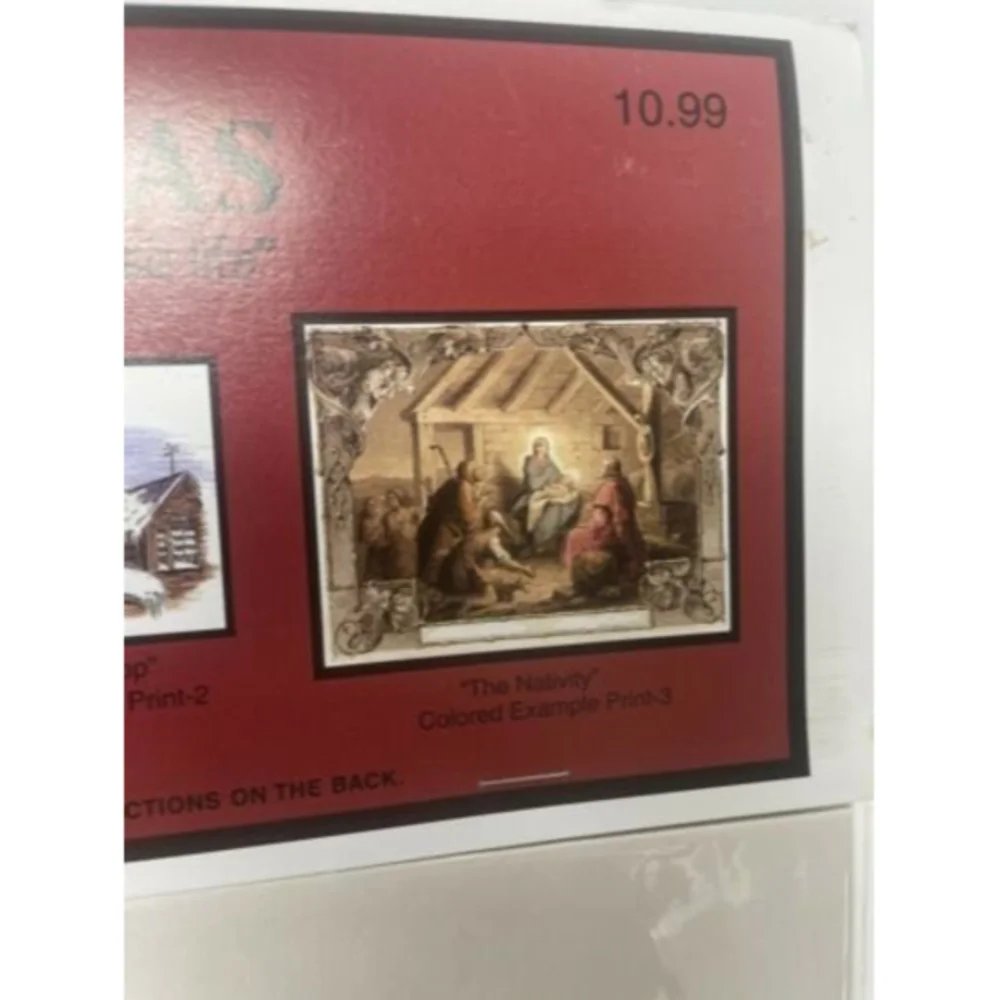 3 Ready To Color Christmas Adult Coloring Matted Pictures‎ Santa On Roof